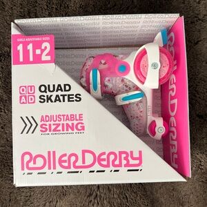 Roller Derby Pink Unicorn Quad Skates Kids Size 11-2